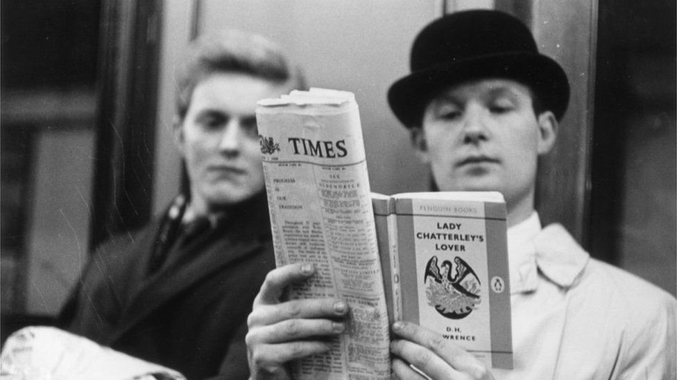 A commuter reads Lady Chatterley's Lover