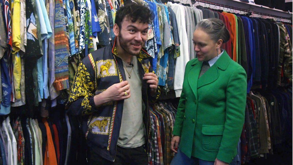 Marcus in a vintage shop jacket