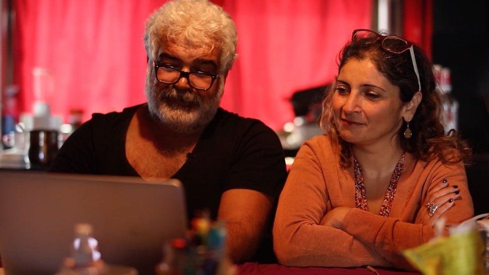 Khaled Khalifa and Lina Sinjab, Damascus 2020; Barzakh Film in production