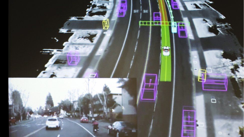 Data schematic of street scene as seen by Google self-driving car