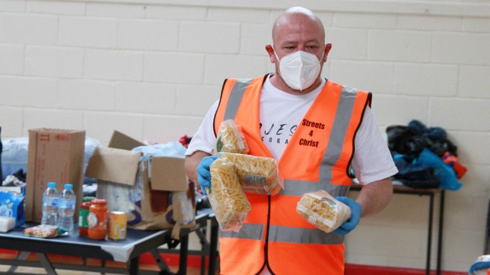 Paul Traynor at the church kitchen