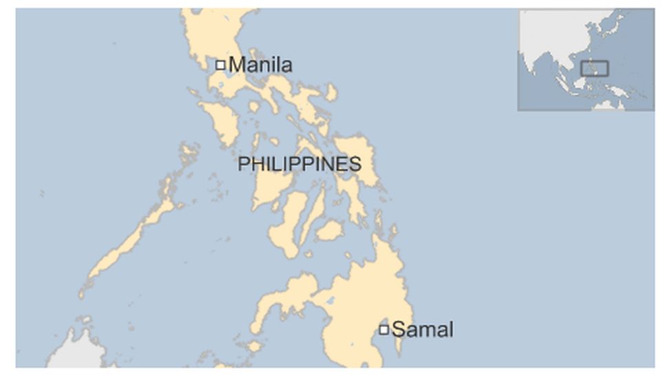 Map of Samal Island in the Philippines