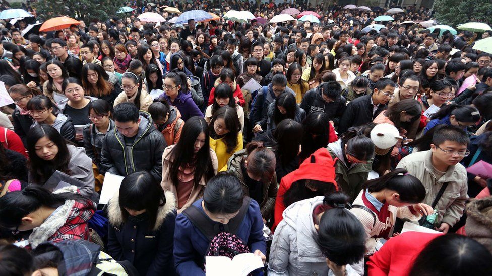 Applicants get ready for China's National Civil Service Exam, which attracts a million candidates each year