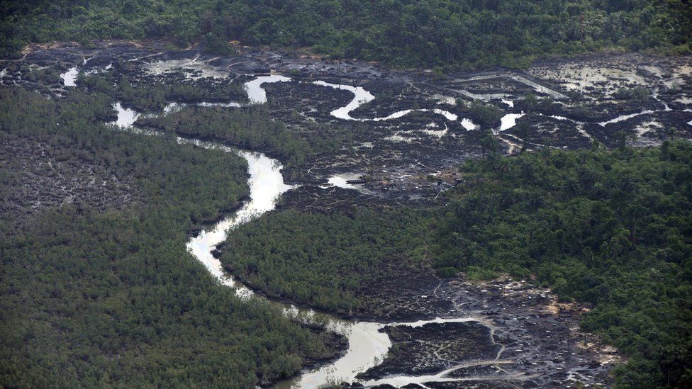 Photo of oil spills in Nigeria's southern Delta state