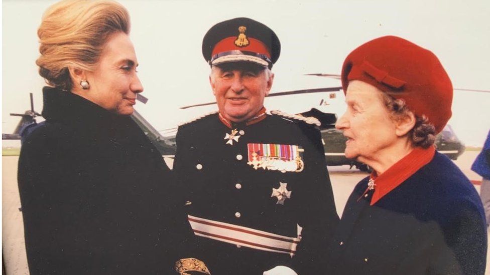 Hilary Clinton with Col Michael and Aileen McCorkell