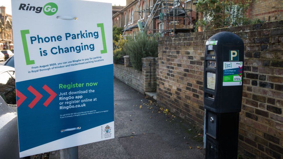 Parking app sign