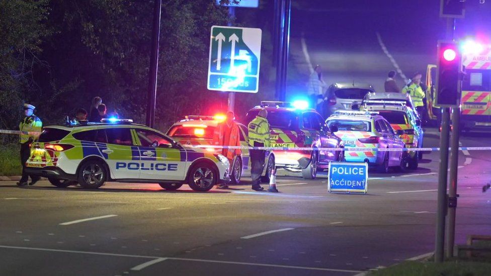 Police at crash site