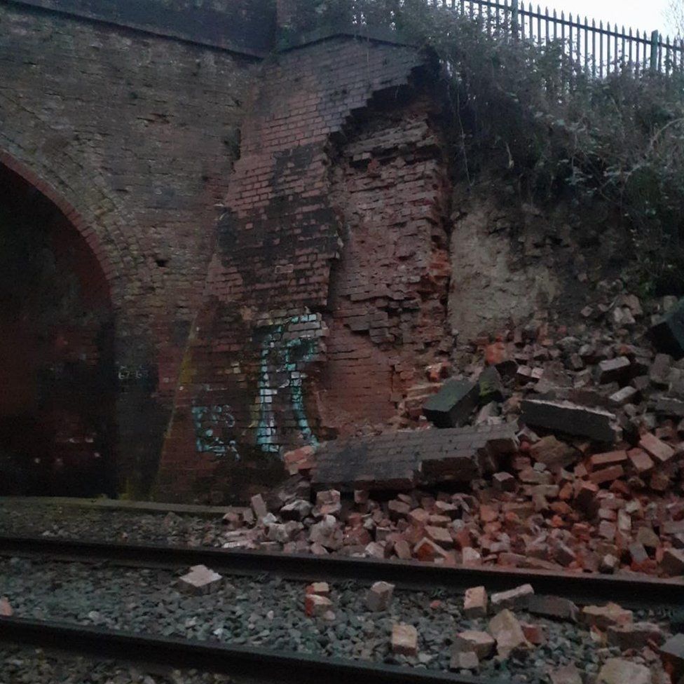 Bricks on train track