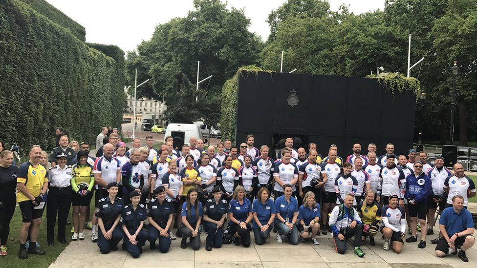 Police Unity Tour at UK Police Memorial in London