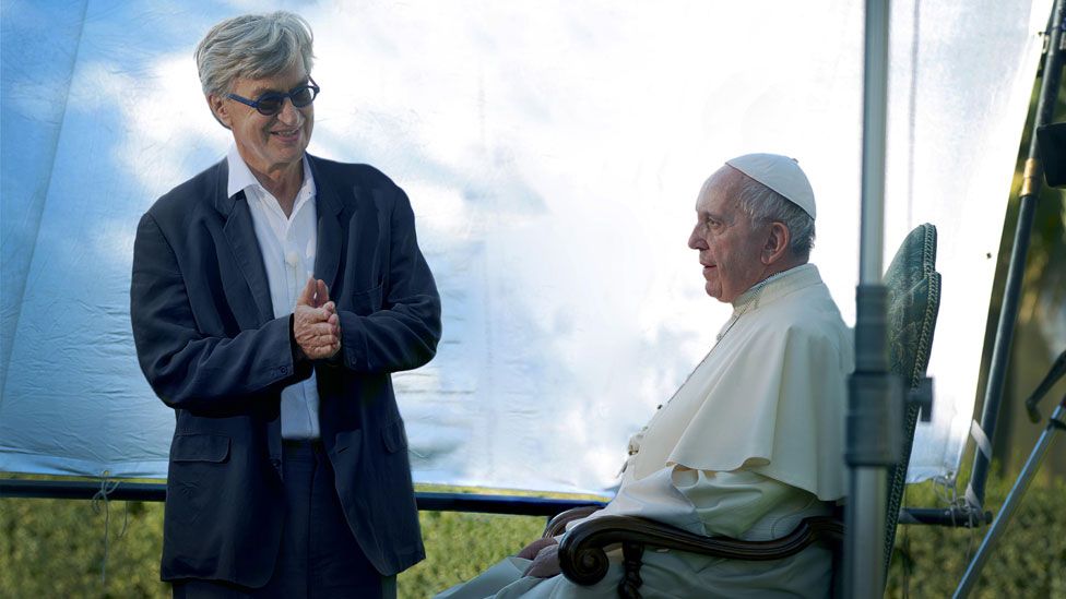 Pope Francis with Wim Wenders