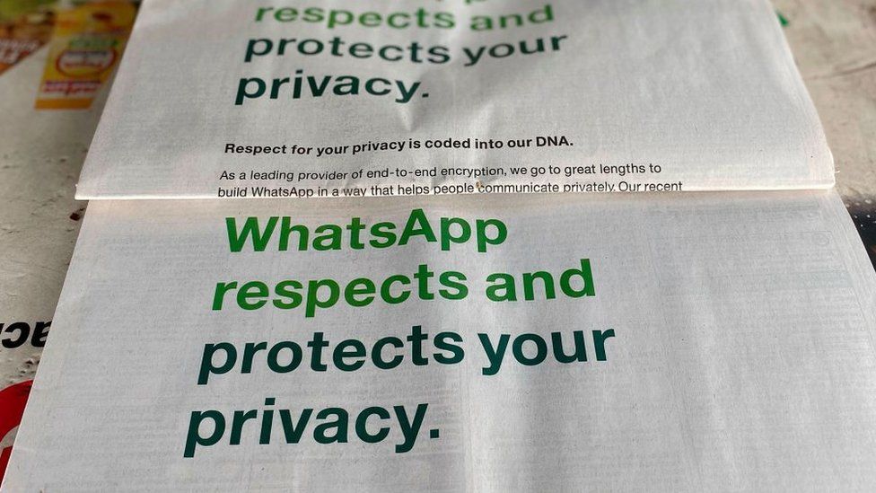 Newspapers carrying ads by WhatsApp