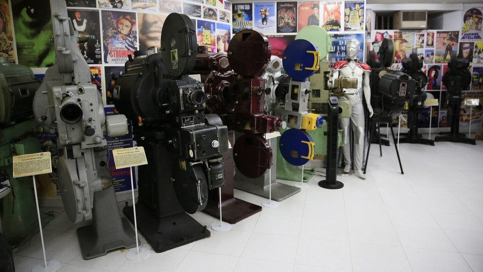 The cinema projection collection at the Caliwood Museum in Cali