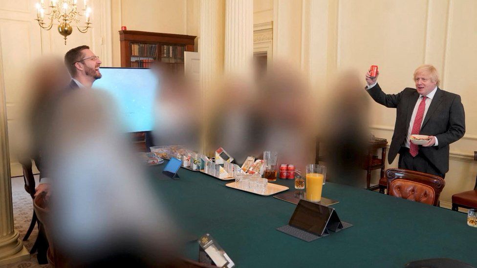 Boris Johnson and cabinet secretary Simon Case at an event on 19 June 2020 held to celebrate the PM's birthday