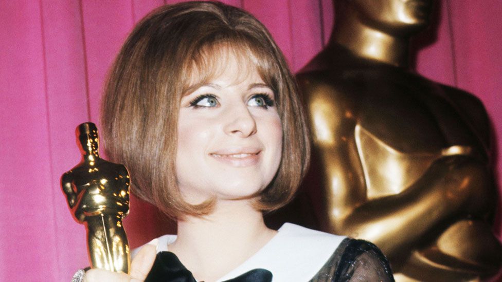 Barbra Streisand with her Oscar