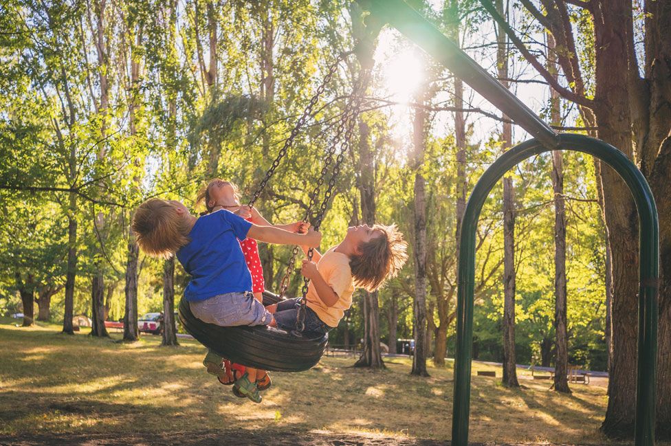 children playing playground