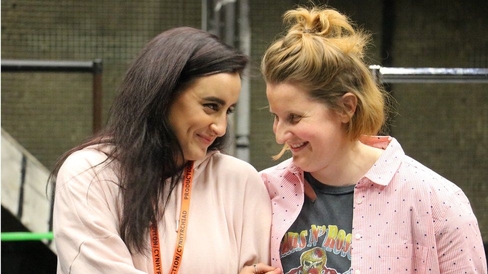 Maimuna Memon and Amy Booth-Steel in rehearsals for The Assassination of Katie Hopkins