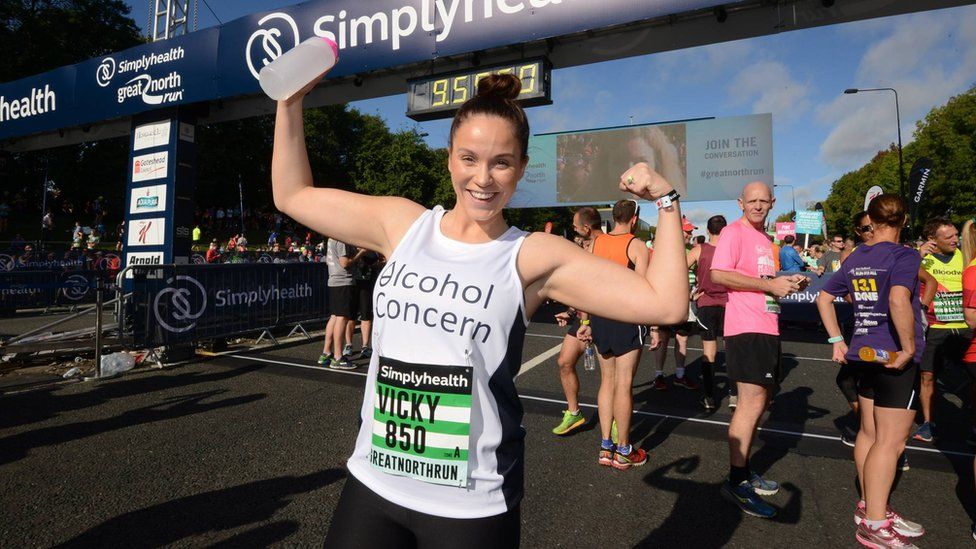 Vicky Pattison poses ahead of the start