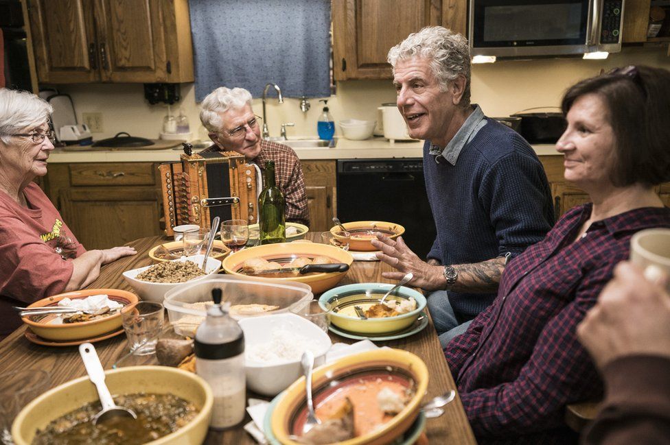 Bourdain eating
