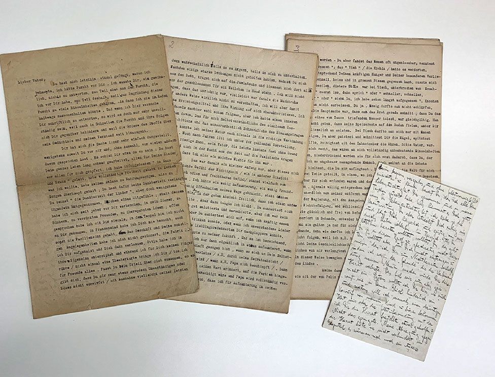A typed letter by Franz Kafka to his father
