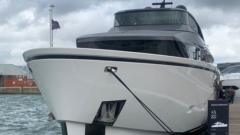 A yacht at Southampton International Boat Show 2021