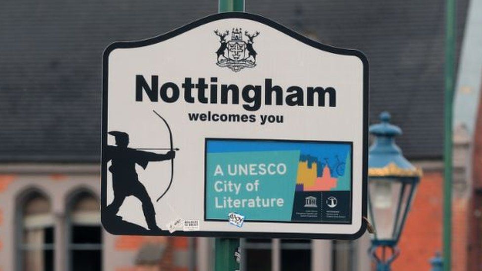 Welcome to Nottingham sign