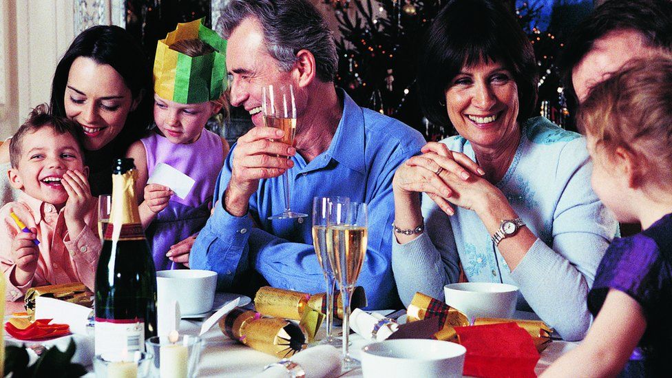 family having Christmas dinner