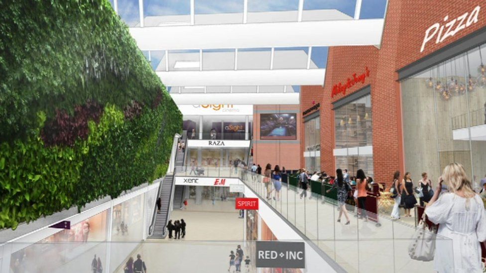 Artist's impression of the inside of the shopping centre extension