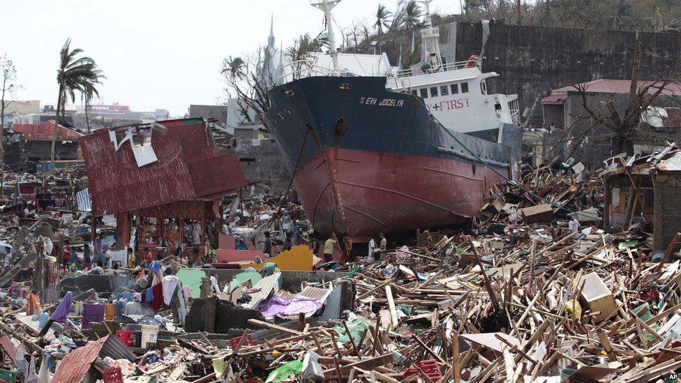 Devastation after Typhoon Haiyan