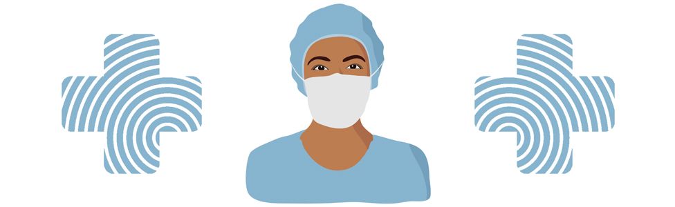 Illustration of an NHS worker