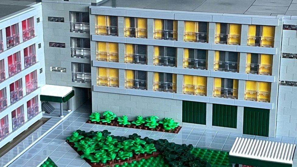 Lego build of Waveney Terrace
