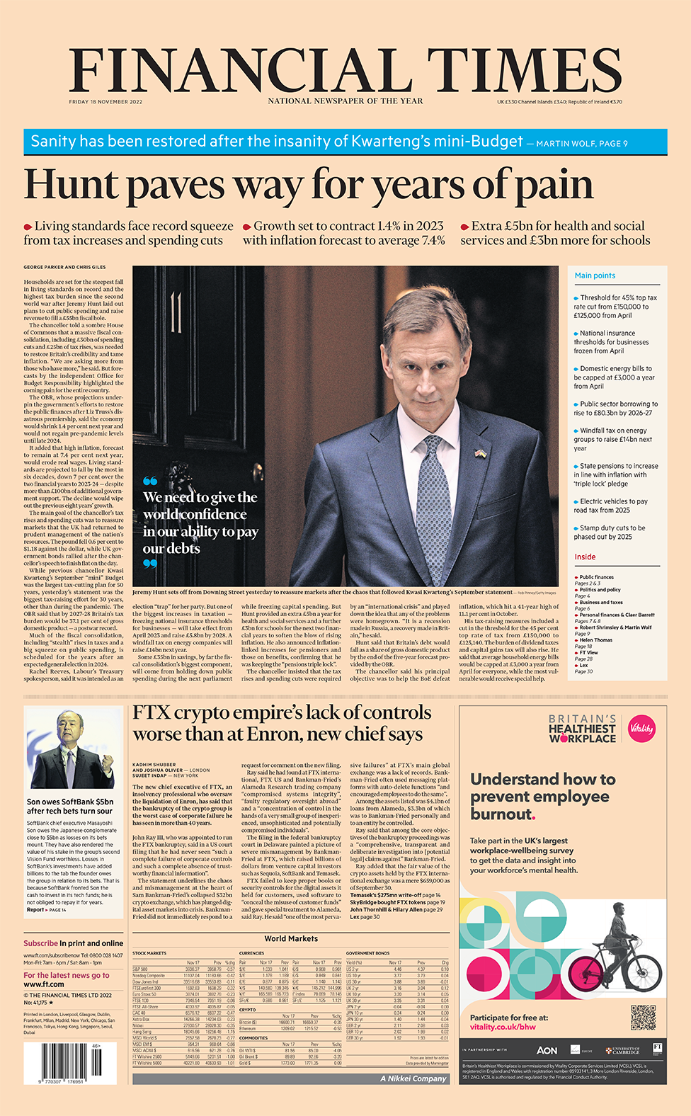 Financial Times front page