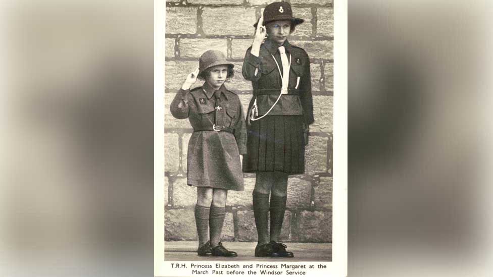 Princess Margaret and the Queen as a Brownie and a Guide
