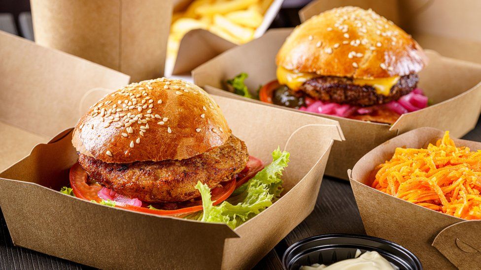 Burgers in packaging
