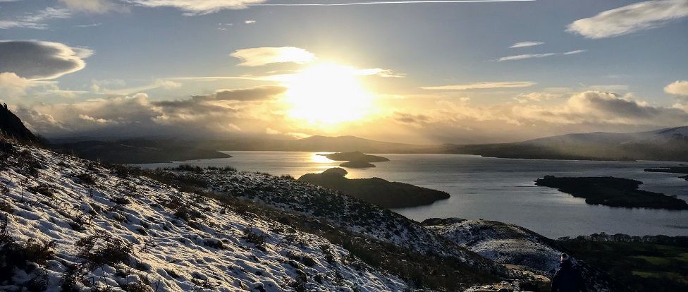 Sunset over Loch Lomond from Conic Hill