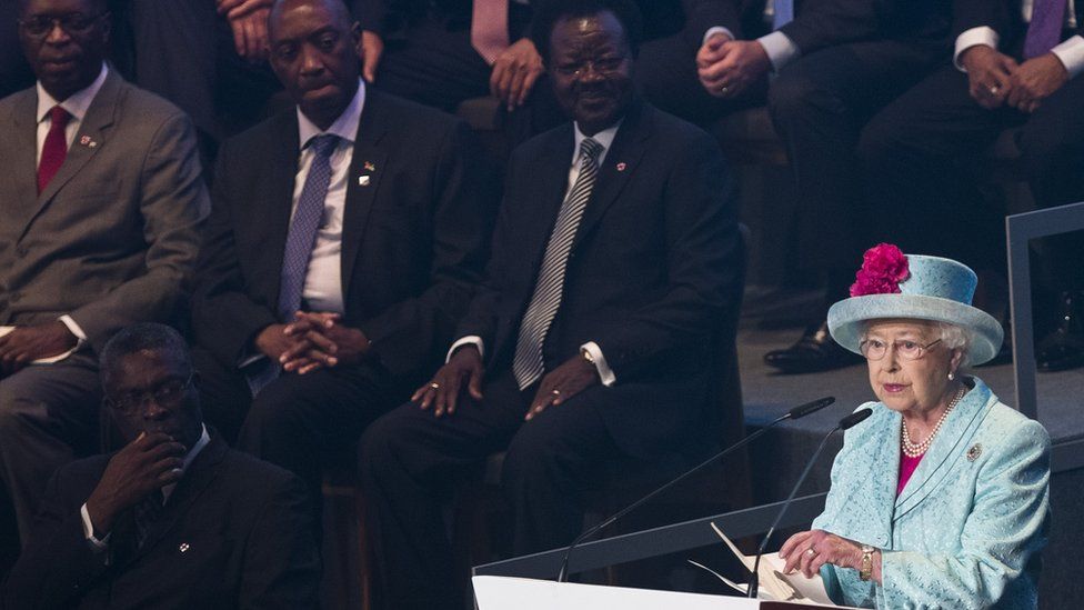 The Queen addressing leaders of the 53 Commonwealth nations