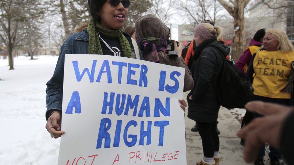 Protesters in Flint