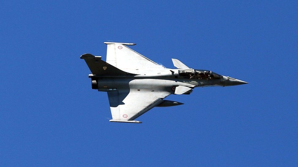 A French Air Force Rafale fighter jet takes part in a joint military drill in Greece in February 2021