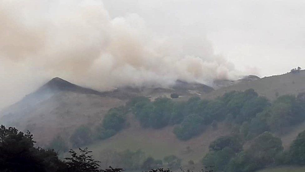 Fire near Llyn Conach