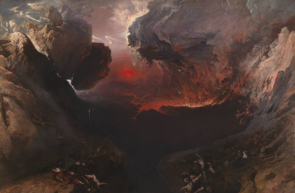 John Martin, The Great Day of His Wrath 1851-3. Oil paint on canvas. Support: 1965 × 3032 mm; frame: 2400 × 3470 × 175 mm