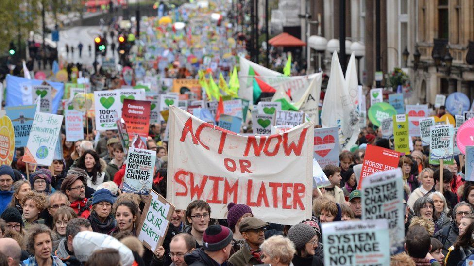 COP21 Thousands join London climate change march BBC News