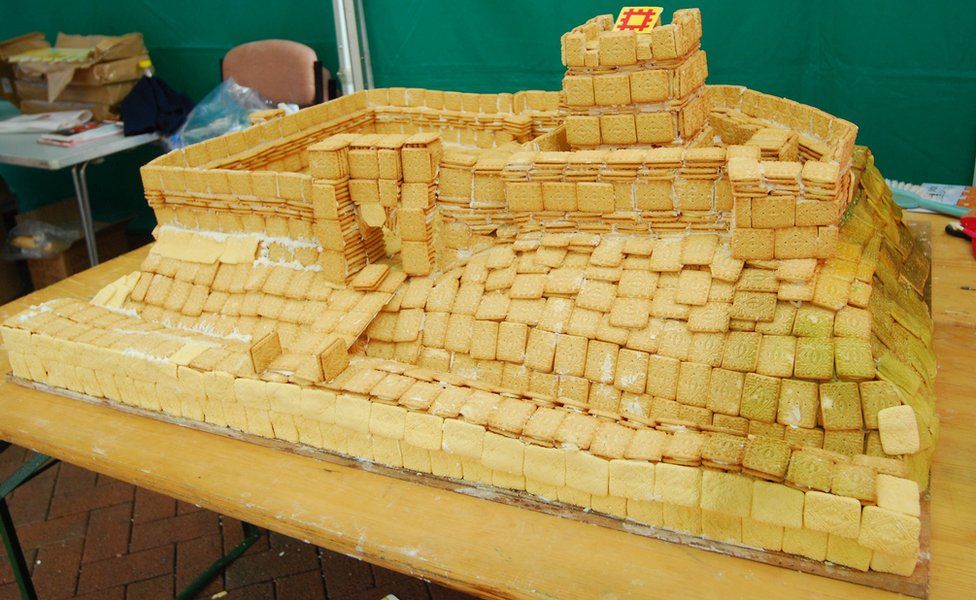Carlisle Castle made from custard creams