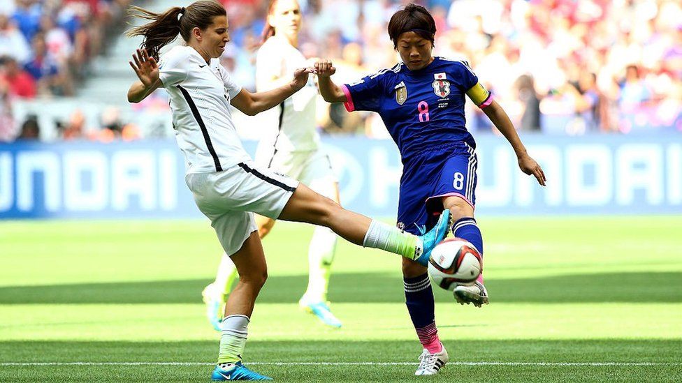 USA v Japan in the 2015 Women's World Cup final