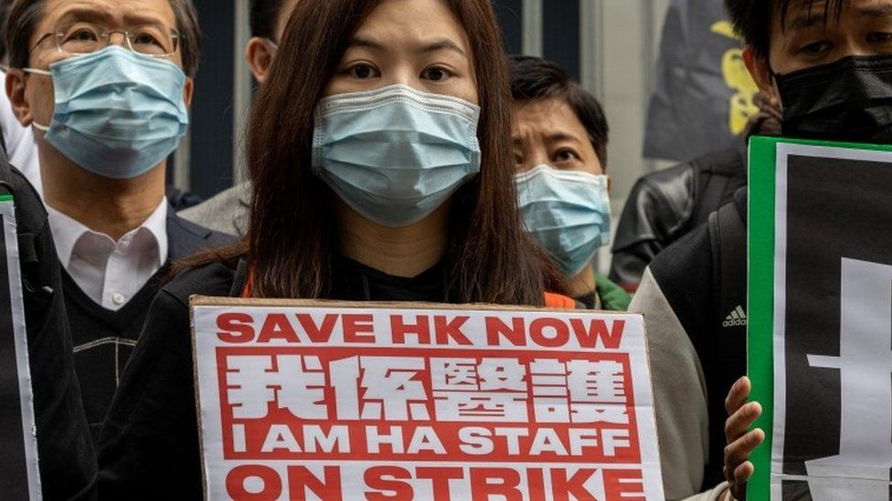 Strikers in Hong Kong