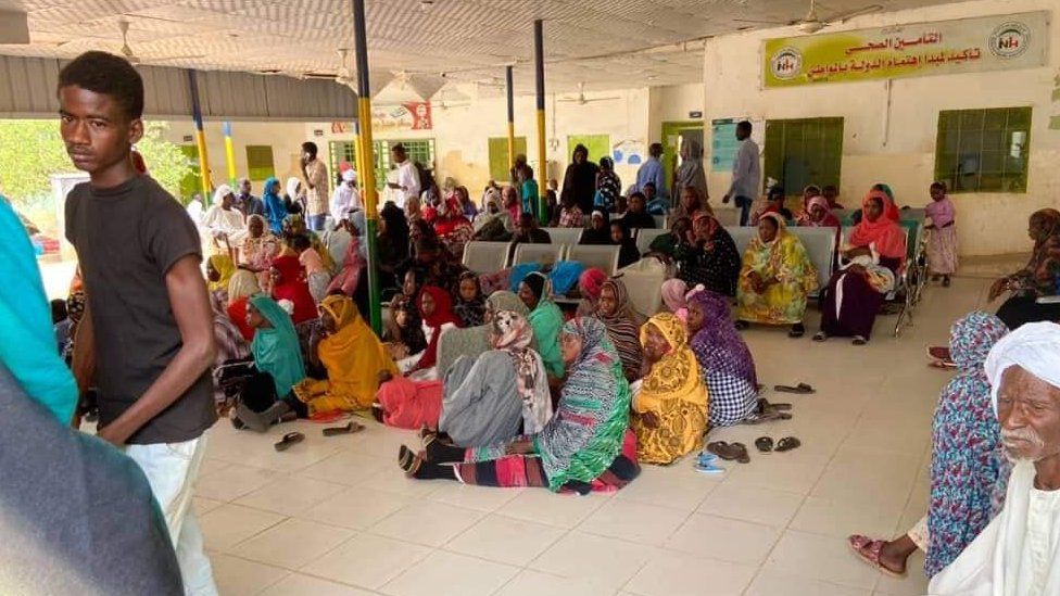 Patients at the Sayed Al-Shahada Health Centre in Darfur