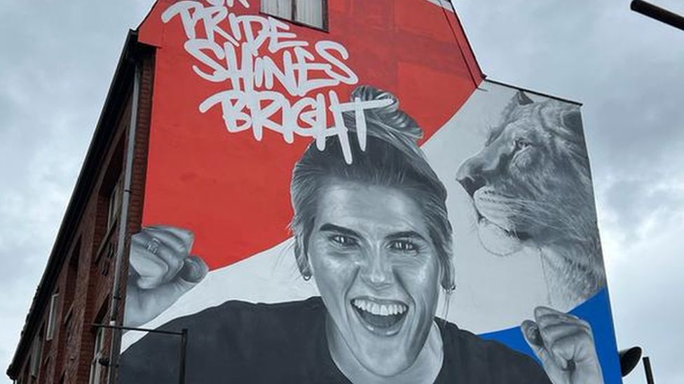 A mural of Millie Bright