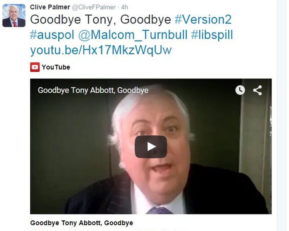 Twitter screengrab of Goodbye Tony.