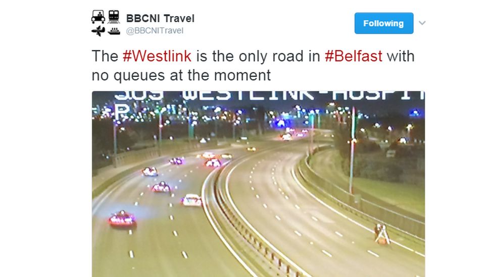 Belfast s Westlink Man dies after crash BBC News