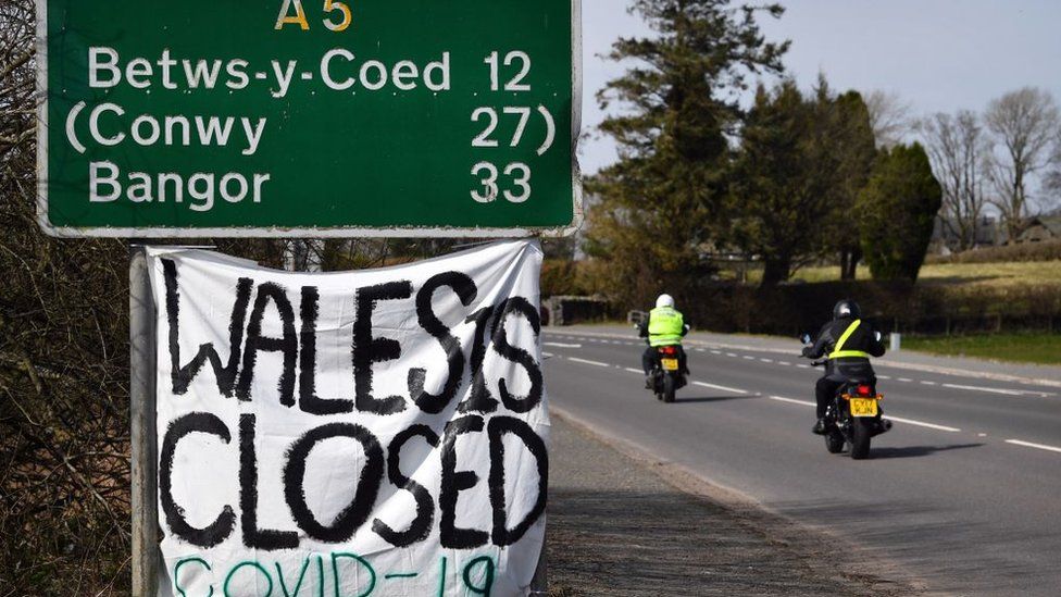 Wales is shut sign