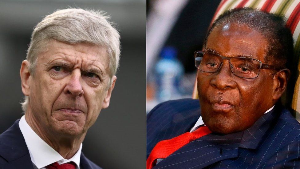 Arsene Wenger and Robert Mugabe