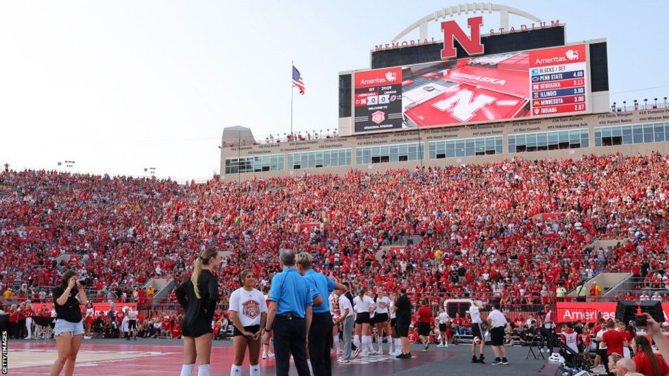 Nebraska college volleyball match sets women's sport attendance record